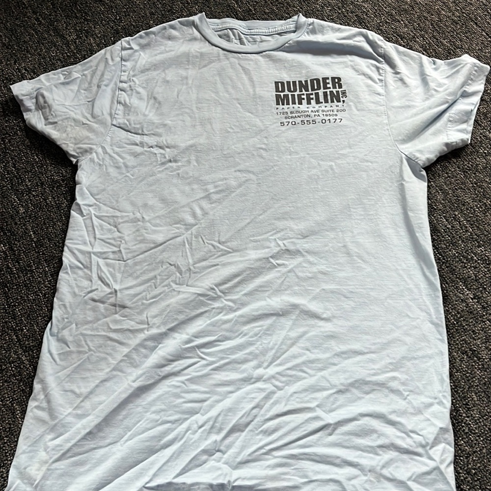 The Office light blue Dunder Mifflin shirt